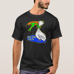 Frosch-würgend Vogel geben nie überhaupt auf T-Shirt