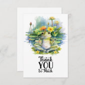 Frosch Yoga Meditation im Teich Dankeskarte (Vorne/Hinten)