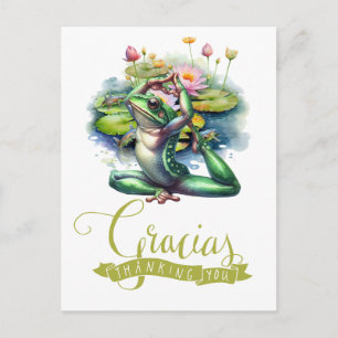 Frosch-Yoga-Meditation im Teich Postkarte