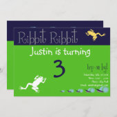 Frosch zum Geburtstag Einladung (Vorne/Hinten)