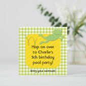 Frosch zum Geburtstag - Einladungen (Stehend Vorderseite)