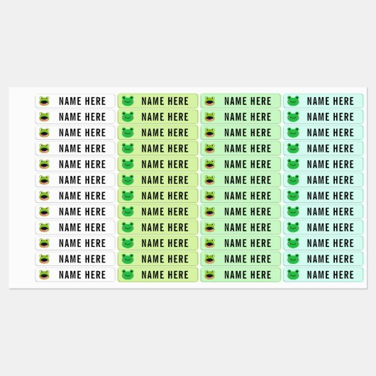 Frosch zurück zum Schulnamen wasserdichte Etikette Etiketten (Blatt)