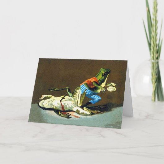 Froschangriff Feiertagskarte (Vorderseite)