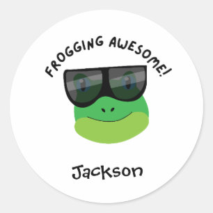 Froschartig Awesome Runder Aufkleber
