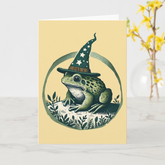 Froschassistent Karte (Gelbe Blume)