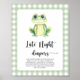 Froschbaby-Dusche - Späte Nacht Windeln Spiel Poster