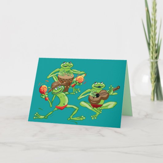 Froschband Geburtstagskarte oder Einladung (Vorderseite)