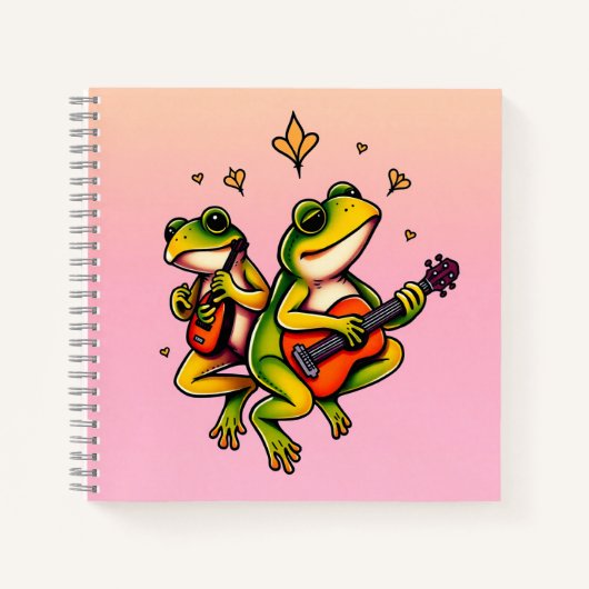 Froschband in Harmonie Notizblock (Vorderseite)