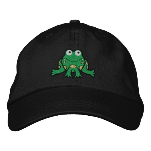 Froschbesatzhut Bestickte Kappe (Vorderseite)