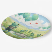Froschbläuenballons Pappteller (Schrägansicht)
