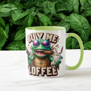 Froschbrauen und Schutz kaufen mir einen Kaffee Tasse