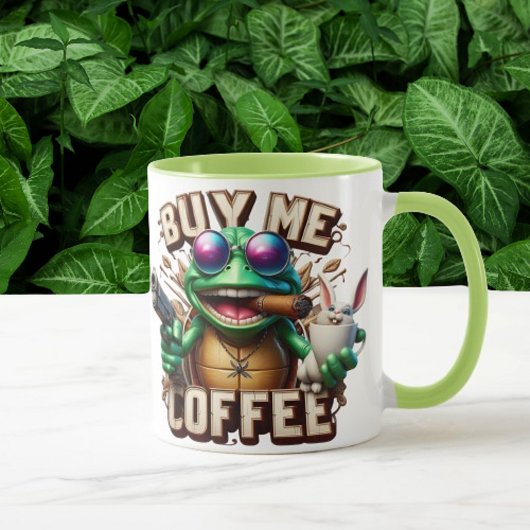 Froschbrauen und Schutz kaufen mir einen Kaffee Tasse