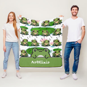 Froschdruck Fleecedecke