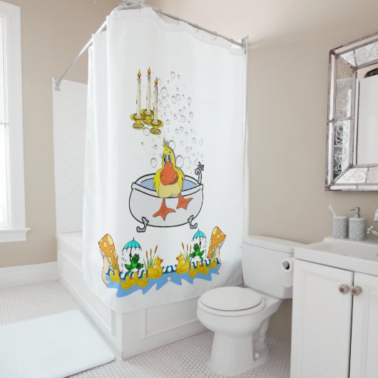 Froschducken mit Dusche Duschvorhang (Beispiel)