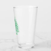 Frösche Abstrakte Grüne Linie Kunst Personalisiert Glas (Links)