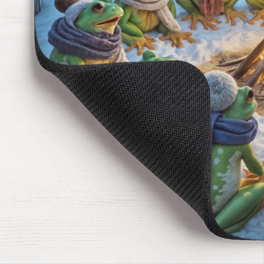 Frösche Ansammlung um ein Lagerfeuer Mousepad (Ecke)