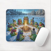 Frösche Ansammlung um ein Lagerfeuer Mousepad (Mit Mouse)