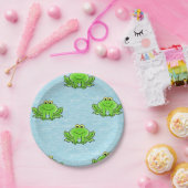 Frösche auf blauem Wasser Pappteller (Party)