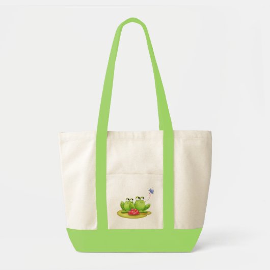 Frösche auf einer Lilly Auflage-Tasche Tragetasche (Vorne)