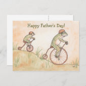 Frösche auf Fahrrädern Kinderkarte Postkarte (Vorne/Hinten)