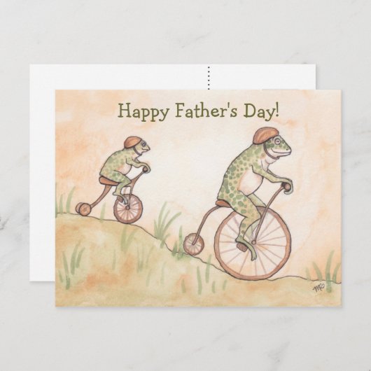 Frösche auf Fahrrädern Kinderkarte Postkarte (Vorne/Hinten)