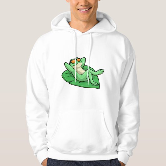 Frösche auf Leaf mit Sonnenbrille Hoodie (Vorderseite)