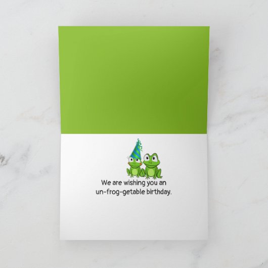 Frösche auf Lily Pad Geburtstag Karte (Innenseite)