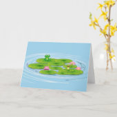 Frösche auf Lily Pad Geburtstag Karte (Gelbe Blume)