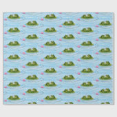 Frösche auf Lily Pad mit Herz Geschenkpapier (Flach)