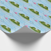 Frösche auf Lily Pad mit Herz Geschenkpapier (Ecke)