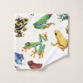 Frösche auf natürlichem Weiß Badhandtuch Set (Waschlappen)