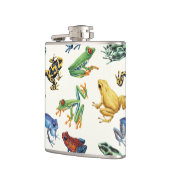 Frösche auf natürlichem Weiß Flachmann (Links)