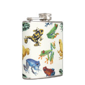 Frösche auf natürlichem Weiß Flachmann (Rechts)