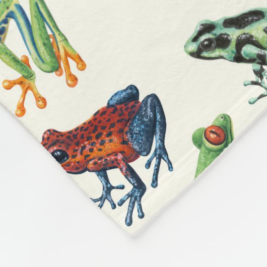 Frösche auf natürlichem Weiß Fleecedecke (Ecke)