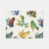 Frösche auf natürlichem Weiß Fleecedecke (Vorderseite (Horizontal))