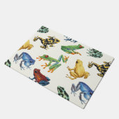 Frösche auf natürlichem Weiß Fußmatte (Schrägansicht)