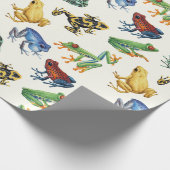 Frösche auf natürlichem Weiß Geschenkpapier (Ecke)