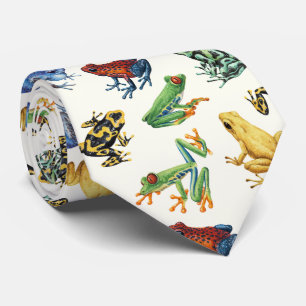 Frösche auf natürlichem Weiß Krawatte