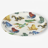 Frösche auf natürlichem Weiß Pappteller (Schrägansicht)