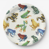 Frösche auf natürlichem Weiß Pappteller (Vorderseite)