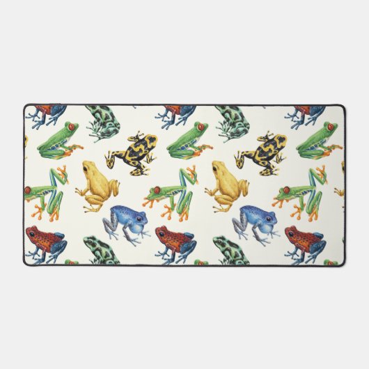 Frösche auf natürlichem Weiß Schreibtischunterlage (Vorderseite)