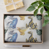 Frösche auf natürlichem Weiß Seidenpapier (Geschenk)
