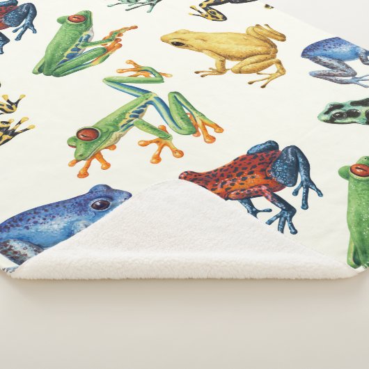 Frösche auf natürlichem Weiß Sherpadecke (3/4)