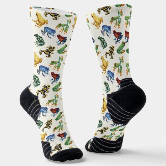 Frösche auf natürlichem Weiß Socken (Gewinkelt)