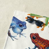 Frösche auf natürlichem Weiß Strandtuch (Beispiel)