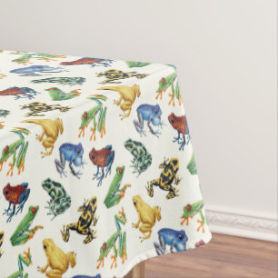 Frösche auf natürlichem Weiß Tischdecke