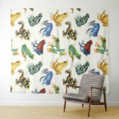 Frösche auf natürlichem Weiß Wandteppich (Beispiel (Horizontal))