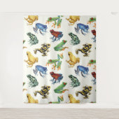 Frösche auf natürlichem Weiß Wandteppich (Vorderseite)