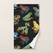 Frösche auf schwarz badhandtuch set (Handtuch)