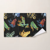 Frösche auf schwarz badhandtuch set (Handtuch)